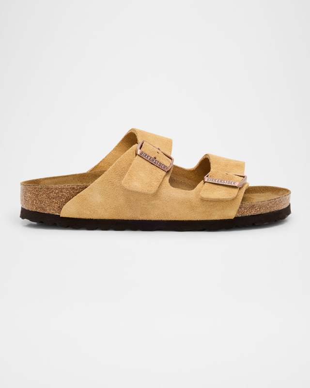 Arizona Suede Dual-Buckle Slide Sandals